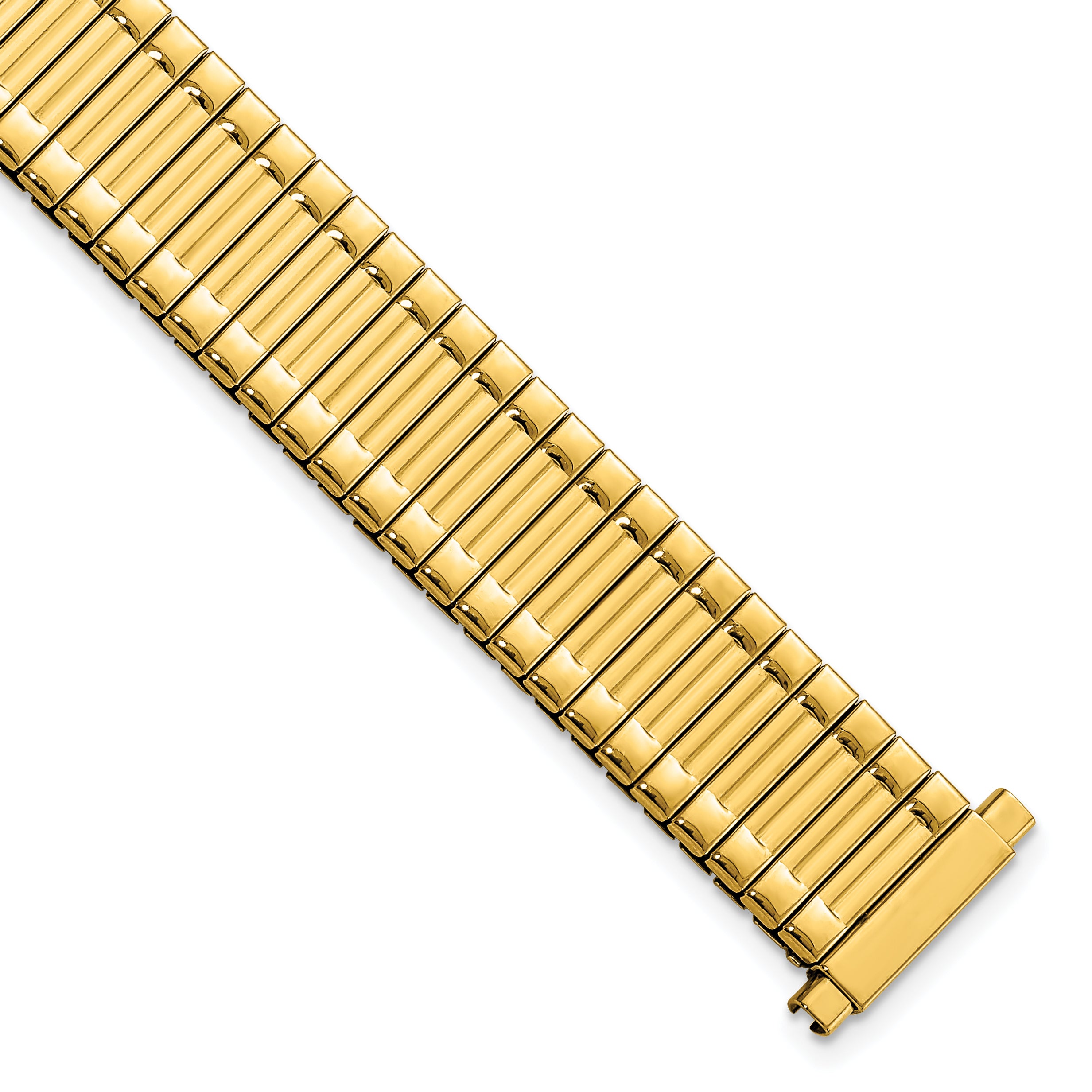 Ladies Long 12-16mm Yellow IP-plated Stainless Steel 6.75 inch Expansion Watch Band