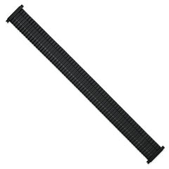 Mens Long 20-24mm Black Stainless Steel 7.5 inch Expansion Watch Band