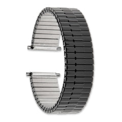 Mens Long 17-22mm Black-tone Stainless Steel 7.25 inch Expansion Watch Band