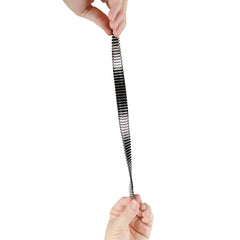 Mens Long 17-22mm Black-tone Stainless Steel 7.25 inch Expansion Watch Band