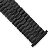 Mens Long 20-24mm Black Stainless Steel 7.5 inch Expansion Watch Band