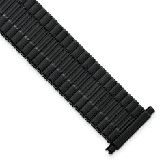 Mens Long 17-22mm Black-tone Stainless Steel 7.25 inch Expansion Watch Band