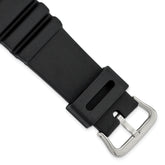 22mm Black Polyurethane Sport with Stainless Steel Buckle 7.9 inch Watch Band