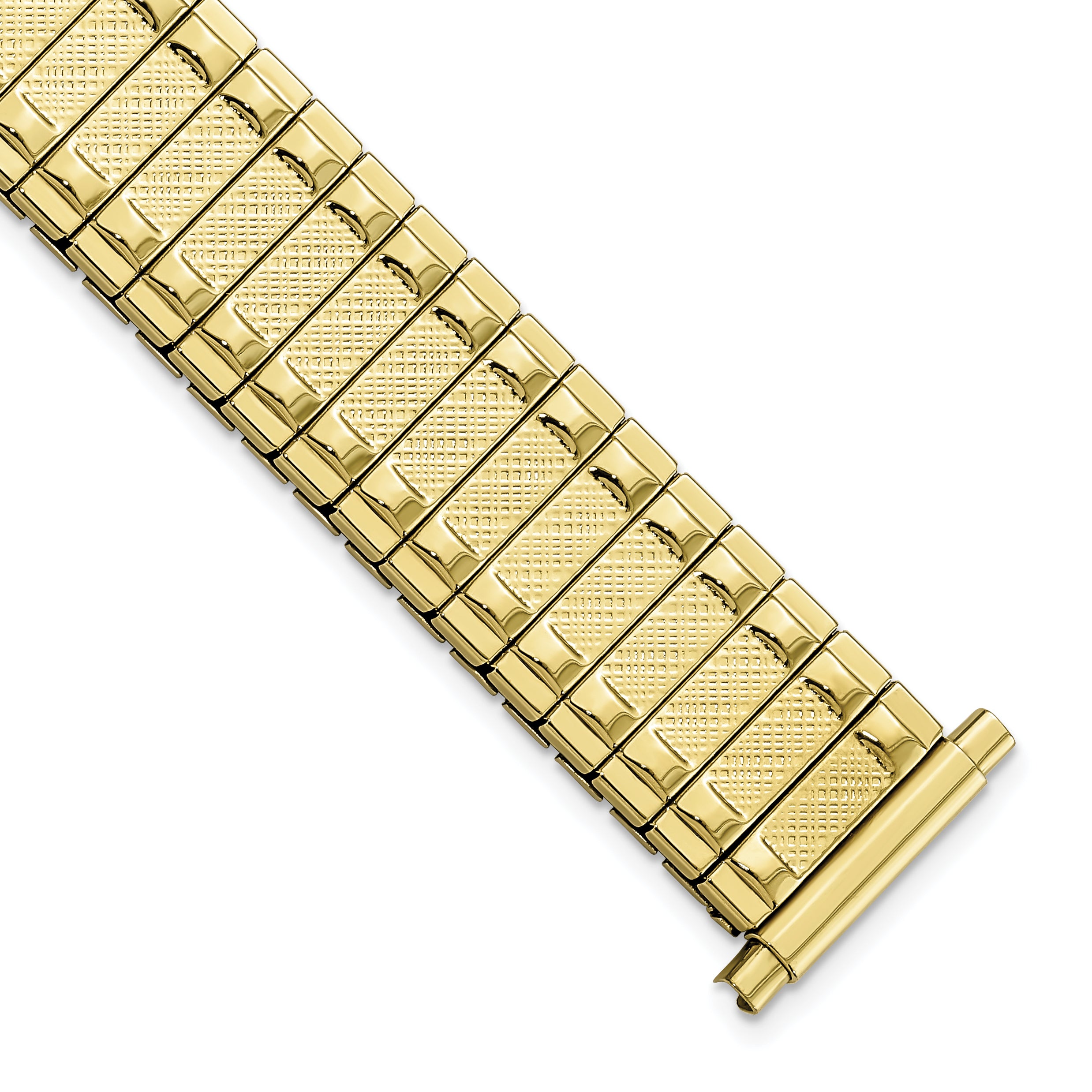 15-20mm Satin and Polished Yellow IP-plated Stainless Steel 6.25 inch Expansion Watch Band