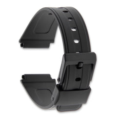 19mm Black Polyurethane Sport with Black Acrylic Buckle 7.3 inch Watch Band