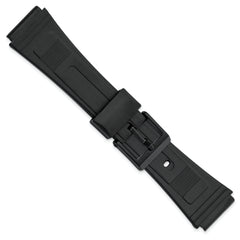 19mm Black Polyurethane Sport with Black Acrylic Buckle 7.3 inch Watch Band