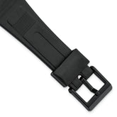 19mm Black Polyurethane Sport with Black Acrylic Buckle 7.3 inch Watch Band