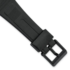 19mm Black Polyurethane Sport with Black Acrylic Buckle 7.3 inch Watch Band