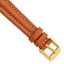 14mm Saddle Brown Oil-tanned Leather with White Stitching and Gold-tone Buckle 6.75 inch Watch Band