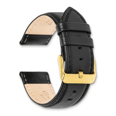 14mm Black Glove Leather with Gold-tone Panerai Style Buckle 6.75 inch Watch Band