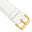 White Leather Watch Band with Gold-Tone Buckle, 19mm