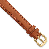 10mm Havana Italian Leather with Gold-tone Buckle 6.75 inch Watch Band