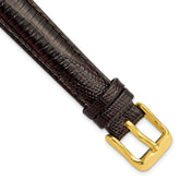 14mm Brown Teju Liz Grain Leather with Gold-tone Buckle 6.75 inch Watch Band