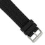22mm Black Tread Silicone Rubber with Brushed Stainless Steel Buckle 8.25 inch Watch Band