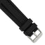 Grooved Silicone Watch Band in Black with Stainless Steel Buckle, 20mm