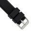 20mm Black Smooth Bevel Silicone Rubber with Brushed Stainless Steel Buckle 8.5 inch Watch Band - Sophia Jewelers