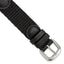 Black Army Style Watch Band in Nylon & Leather with Stainless Steel - Sophia Jewelers
