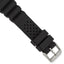 18mm Black Casio-Style Silicone Rubber with Brushed Stainless Steel Buckle 8.5 inch Watch Band