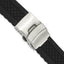 Lattice Diver's Watch Band in Black Silicone with Silver-Tone Buckle - Sophia Jewelers