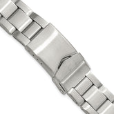 18-20mm Satin Stainless Steel Oyster-Style Link with Deployment Buckle 6.75 inch Watch Band