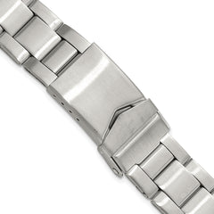 18-20mm Satin Stainless Steel Oyster-Style Link with Deployment Buckle 6.75 inch Watch Band