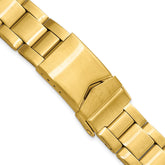18-20mm Satin Gold-tone Stainless Steel Oyster-Style Link with Deployment Buckle 6.75 inch Watch Band