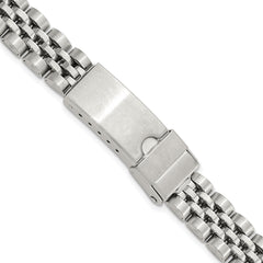 12-15mm Ladies Satin and Polished Stainless Steel Jubilee-Style with Deployment Buckle 7 inch Watch Band
