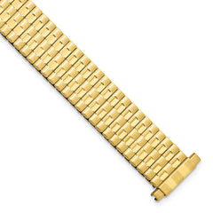 12-16mm Ladies Satin and Polished Gold-tone Stainless Steel Thin-Flexo Expansion Link 5.75 inch Watch Band