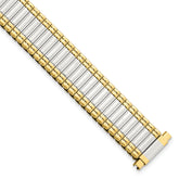 12-15mm Ladies Sanded and Polished Two-tone Stainless Steel Thin-Flexo Expansion Link 6 inch Watch Band