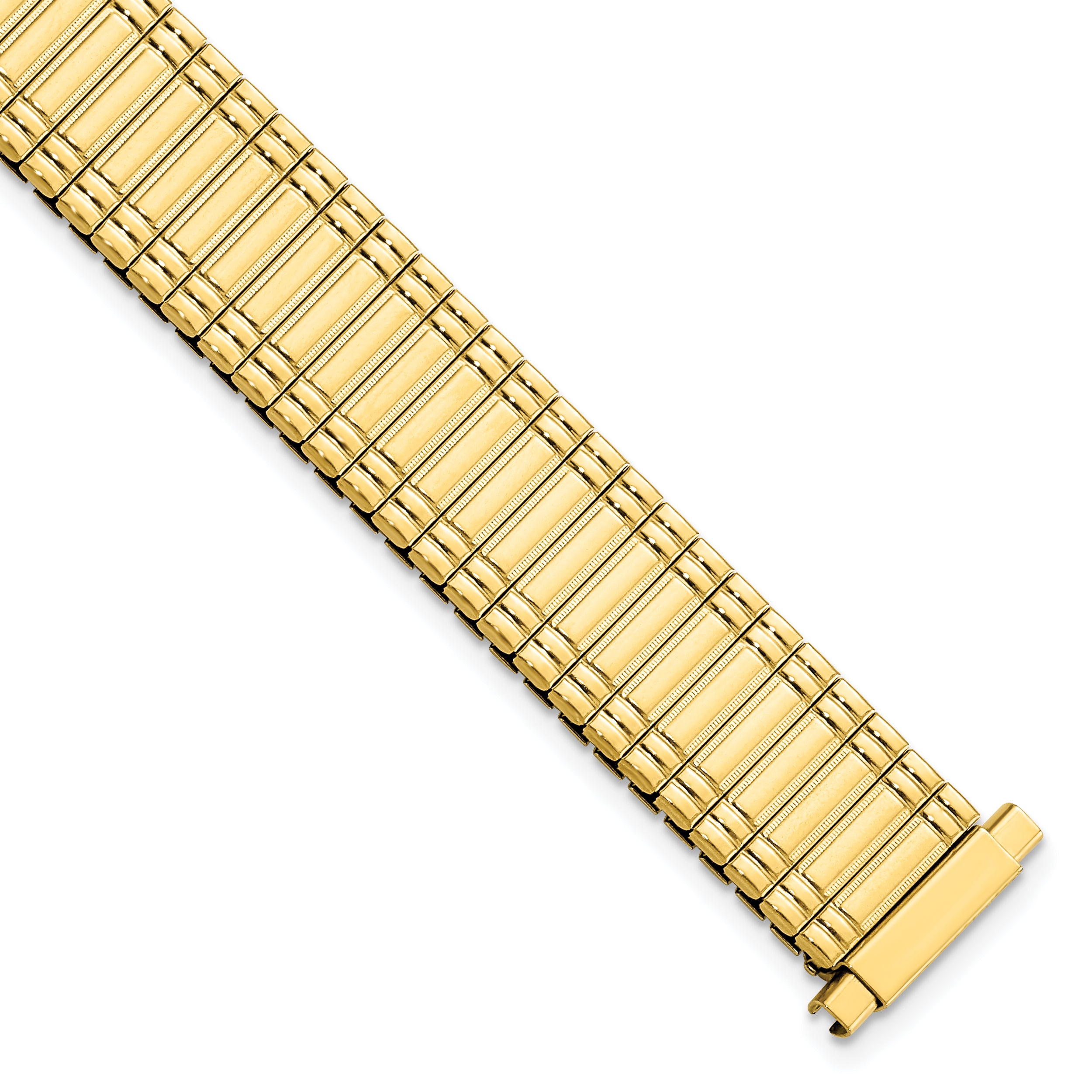 11-15mm Ladies Sanded and Polished Gold-tone Stainless Steel Thin-Flexo Expansion Link 6 inch Watch Band