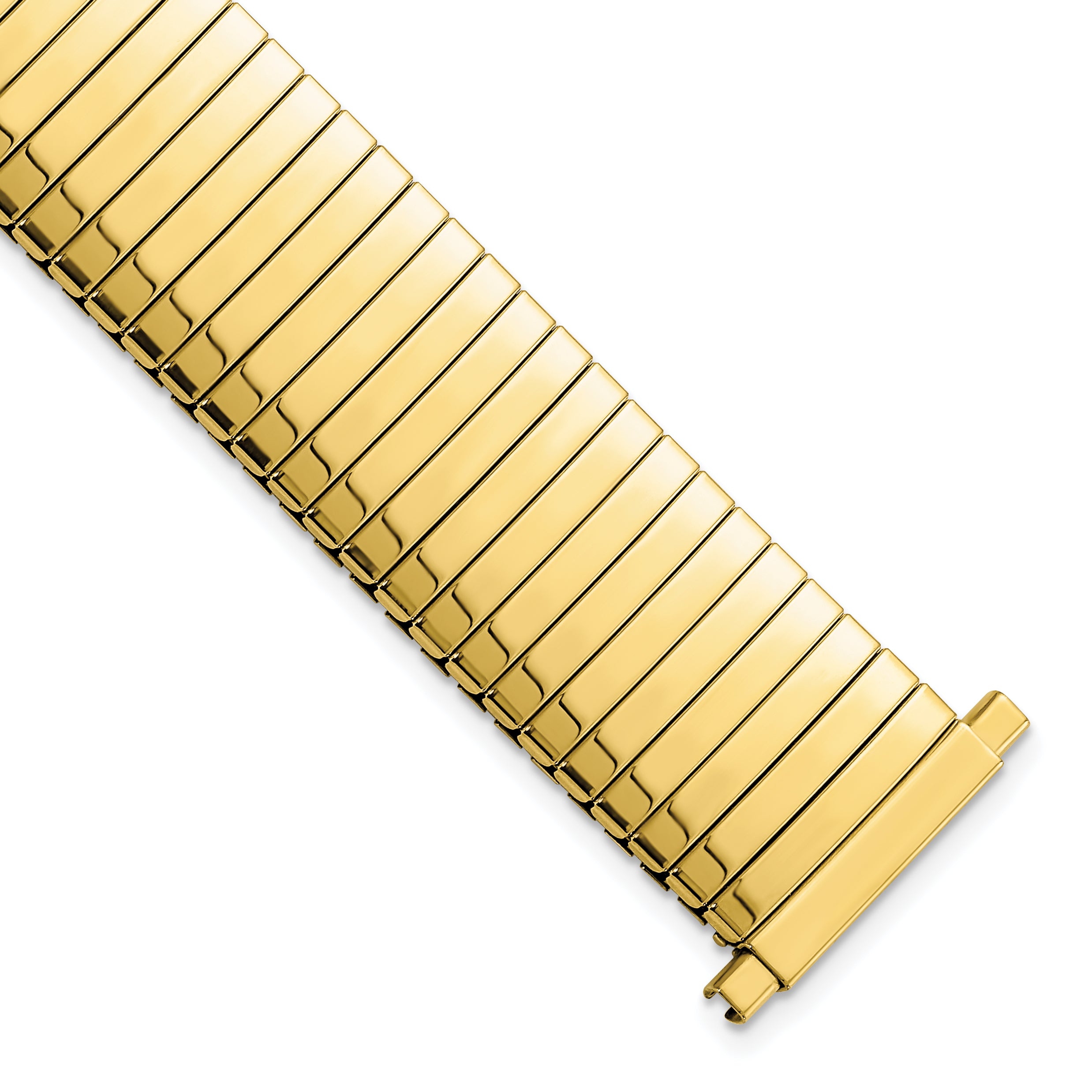 16-21mm Mens Gold-tone Stainless Steel Thin-Flexo Expansion Link 6.5 inch Watch Band