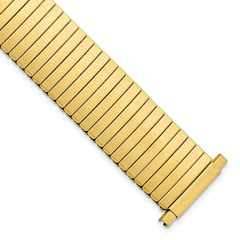 17-22mm Mens Satin Gold-tone Stainless Steel Thin-Flexo Satin Expansion 6.5 inch Watch Band