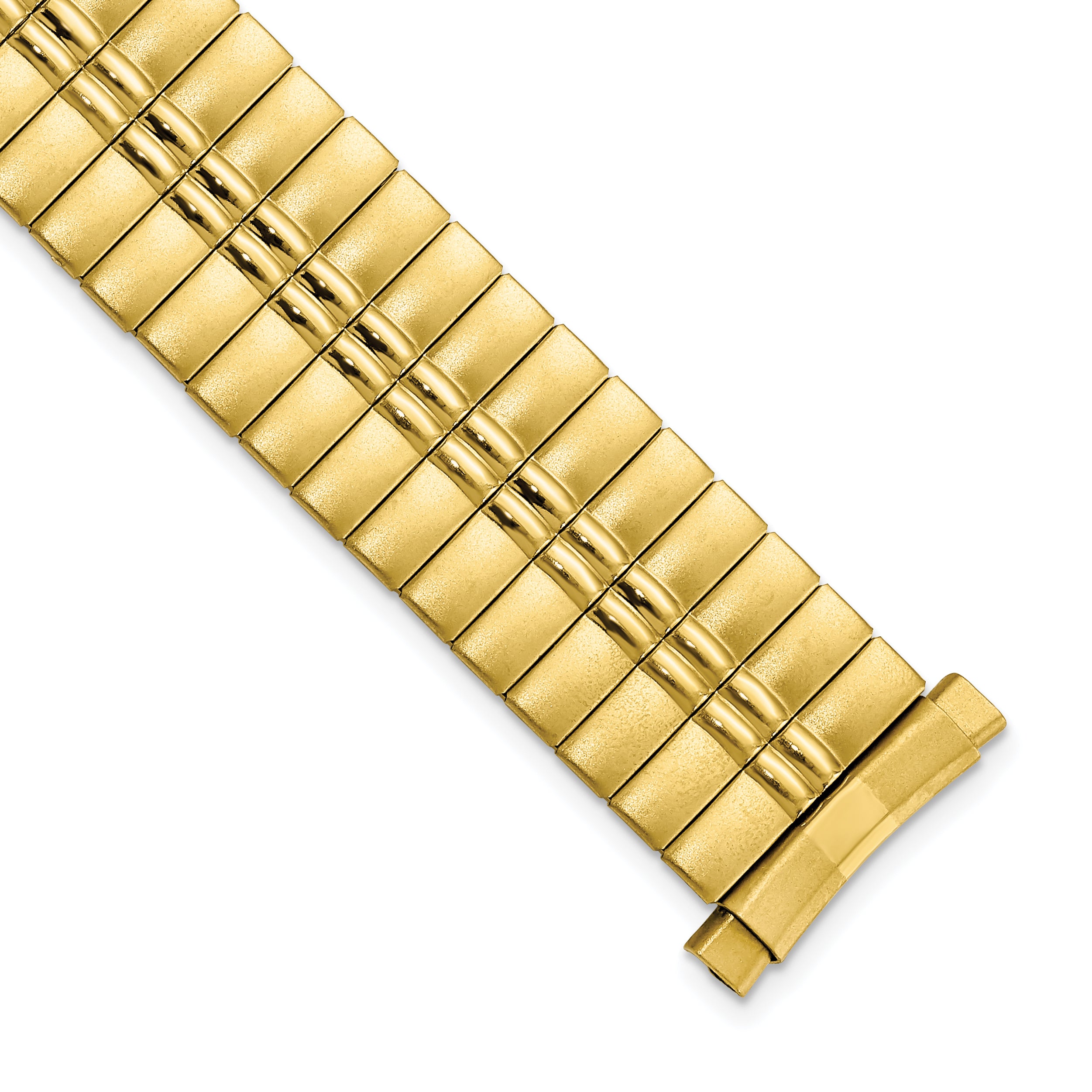 16-20mm Mens Sanded and Polished Gold-tone Stainless Steel De-Flexo Expansion Link 6.75 inch Watch Band