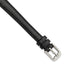 12mm Extra-Long Black Oilskin Leather with Stainless Steel Buckle 8.5 inch Watch Band