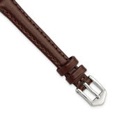 10mm Brown Oilskin Leather with Silver-tone Aluminum Buckle 6.6 inch Watch Band