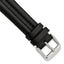 18mm Black Double Pad Oilskin Leather with Stainless Steel Buckle 7.5 inch Watch Band
