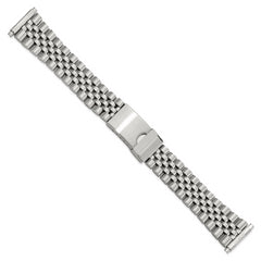 Mens 18-22mm Long Jubilee-Style Satin and Polished Stainless Steel with Deployment Buckle 7 inch Watch Band