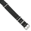 Military-Style Distressed Leather Watch Band in Black, 18mm