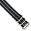 20mm One-Piece Black and Grey Striped Military Ballistic G10 Nylon with Brushed Stainless Steel Buckle 10.75 inch Watch Band