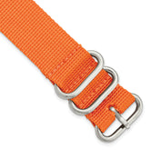 20mm One-Piece Orange Military Ballistic G10 Nylon with Brushed Stainless Steel Buckle 10.75 inch Watch Band