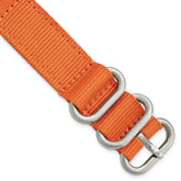 18mm Two-Piece Orange Ballistic Nylon with Brushed Stainless Steel Buckle and Quick Release Spring Bars 8.5 inch Watch Band