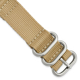 20mm Two-Piece Beige Ballistic Nylon with Brushed Stainless Steel Buckle and Quick Release Spring Bars 8.5 inch Watch Band