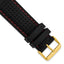 Ventilated Silicone Watch Band in Black with Red Stitching, 18mm