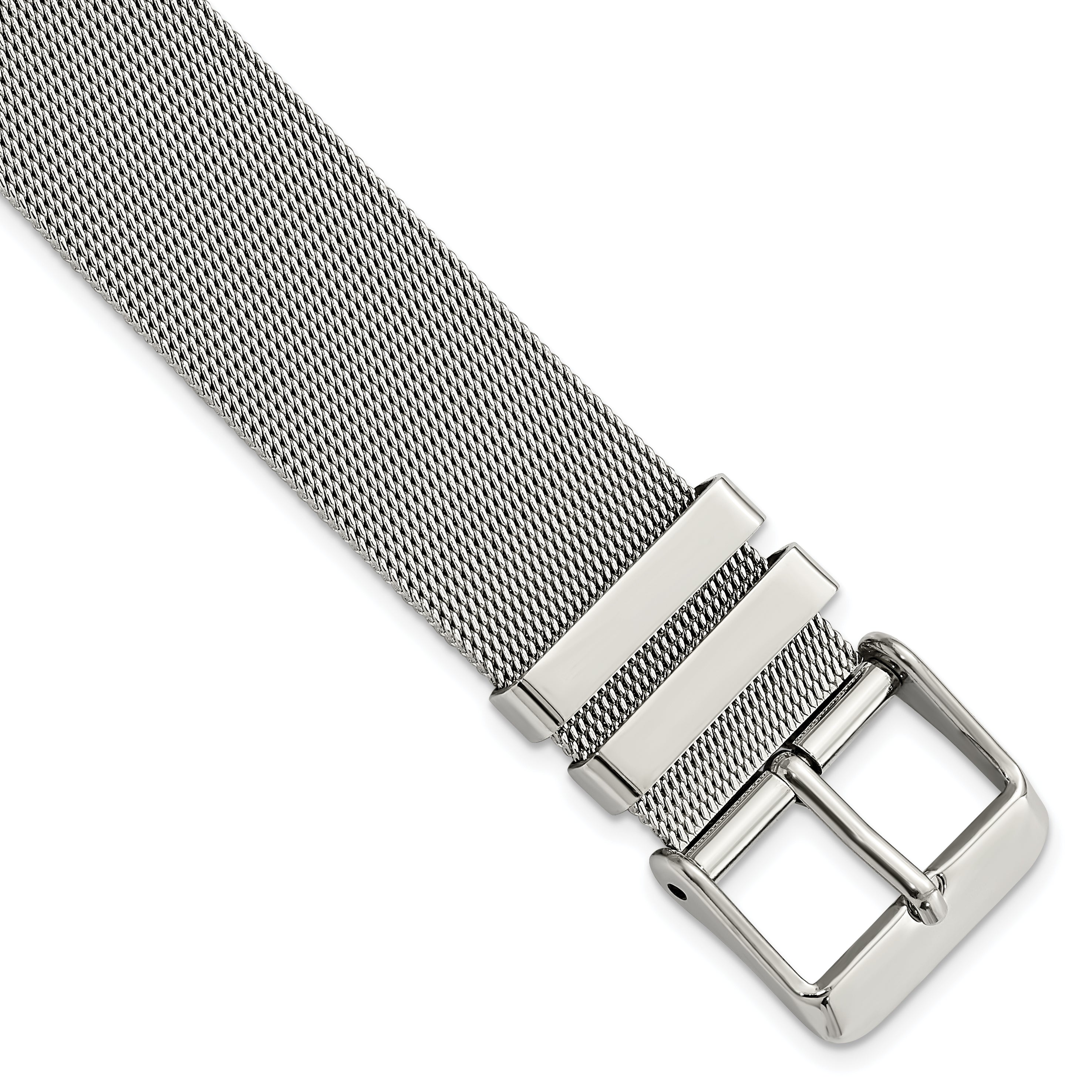 18mm Two-Piece Milanese Style Stainless Steel Fine Mesh 7.5 inch Watch Strap