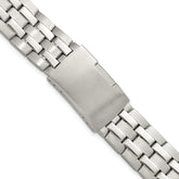 18mm Satin and Polished Stainless Steel Folded Link Style with Push-Button Deployment 7.75 inch Watch Band
