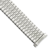 Mens 18-22mm Satin and Polished Curved-End Stainless Steel 6.75 inch Expansion Watch Band