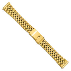 18-22mm Long Jubilee-Style Satin and Polished Yellow IP-Plated Stainless Steel with Deployment Buckle 7 inch Watch Band
