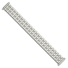 Sparkleband 16-22mm Satin and Polished Stainless Steel 7.25 inch Long Expansion Watch Band