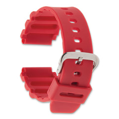 22mm Red Polyurethane Sport with Stainless Steel Buckle 7.9 inch Watch Band