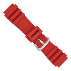 22mm Red Polyurethane Sport with Stainless Steel Buckle 7.9 inch Watch Band